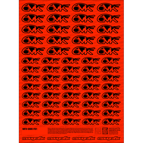 MFX-6MK-F01R - autocollant 6mik FLUO RED