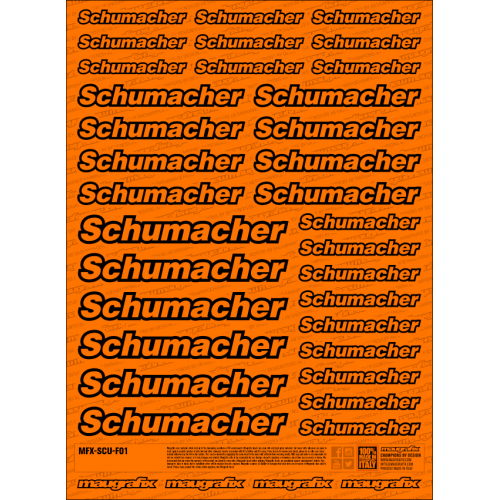 MFX-SCU-F01O - sticker Schumacher FLUO ORANGE