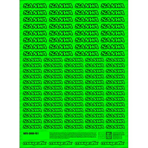 MFX-SNW-F01G - sticker Sanwa FLUO GREEN