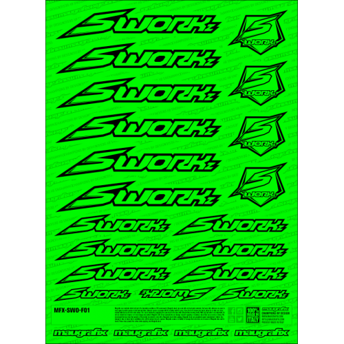 MFX-SWO-F01G - sticker Sworkz FLUO GREEN