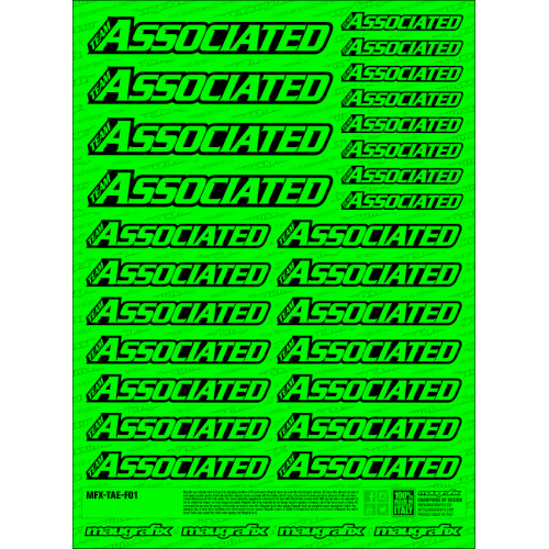 MFX-TAE-F01G - sticker Team Associated FLUO GREEN