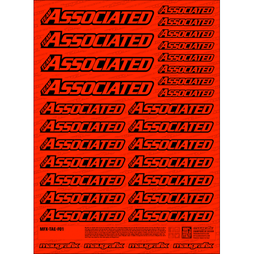 MFX-TAE-F01R - sticker Team Associated FLUO RED