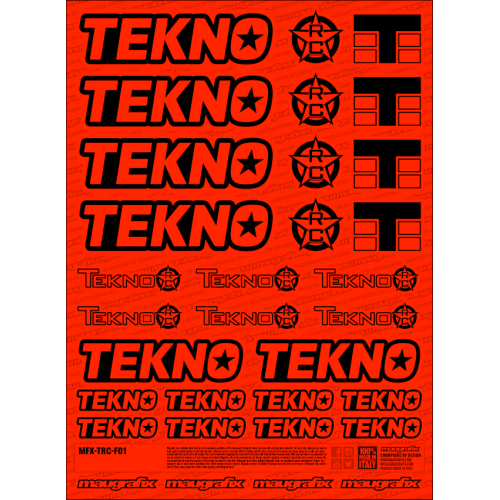 MFX-TRC-F01R - sticker Tekno RC FLUO RED
