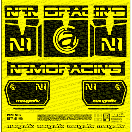 MFX-WIN-008 - Wing Sticker AGAMA N1 Factory FLUO YELLOW