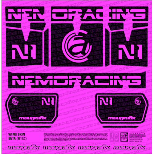 MFX-WIN-010 - Wing Sticker AGAMA N1 Factory FLUO PINK